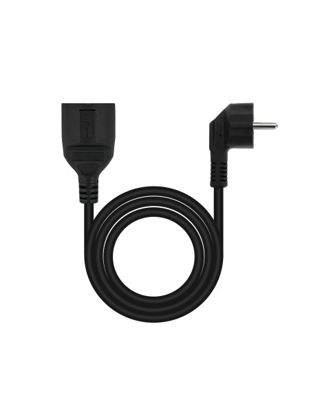 Cable de alimentacion schuko nanocable 2m - macho - hembra - negro