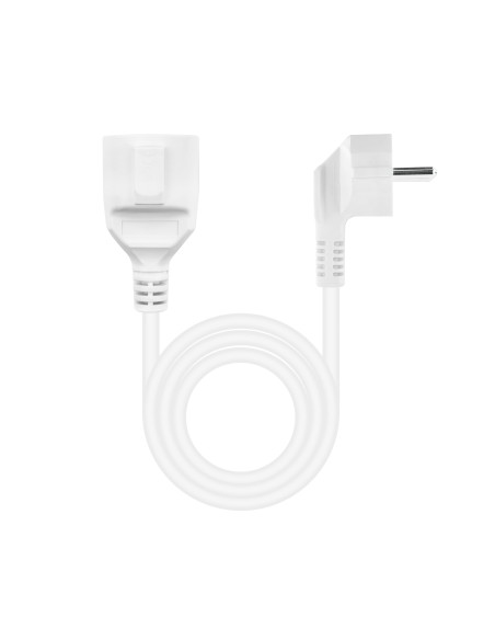 Cable de alimentacion schuko nanocable 2m - macho - hembra - blanco Cable de alimentacion schuko nanocable 2m - macho - hembra - blanco