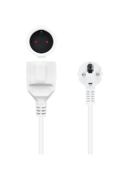 Cable de alimentacion schuko nanocable 2m - macho - hembra - blanco Cable de alimentacion schuko nanocable 2m - macho - hembra - blanco