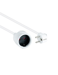 Cable de alimentacion schuko nanocable 5m - macho - hembra - blanco