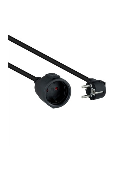 Cable de alimentacion schuko nanocable 3m - macho - hembra - negro
