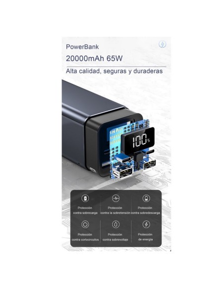 Bateria externa portatil powerbank leotec 65w power delivery 20000mah Bateria externa portatil powerbank leotec 65w power delivery 20000mah