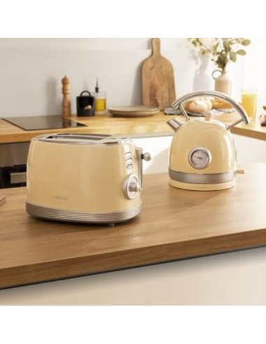 Tostadora cecotec toast and taste 800 vintage light yellow