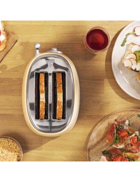 Tostadora cecotec toast and taste 800 vintage light yellow