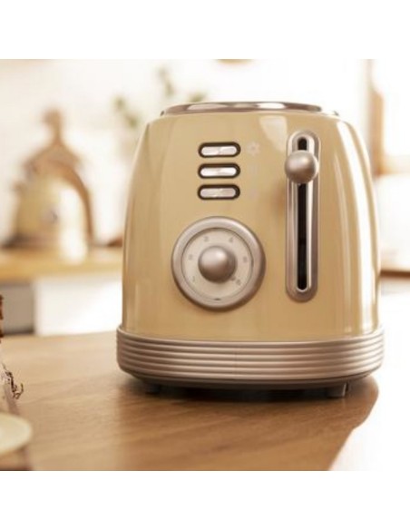 Tostadora cecotec toast and taste 800 vintage light yellow