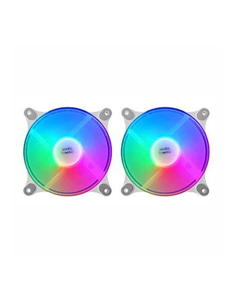 Kit de ventiladores mars gaming mfduow 2 x 120mm frgb blanco