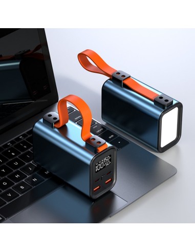 Bateria externa portatil powerbank leotec 30000 mah pd 100w carga rapida 2 salidas usb - c 2 salidas usb - a