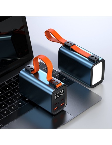 Bateria externa portatil powerbank leotec 30000 mah pd 100w carga rapida 2 salidas usb - c 2 salidas usb - a