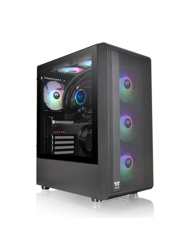 Caja ordenador gaming thermaltake s200 tg argb negro atx 2 x usb 3.0 3 x 120mm