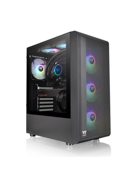 Caja ordenador gaming thermaltake s200 tg argb negro atx 2 x usb 3.0 3 x 120mm