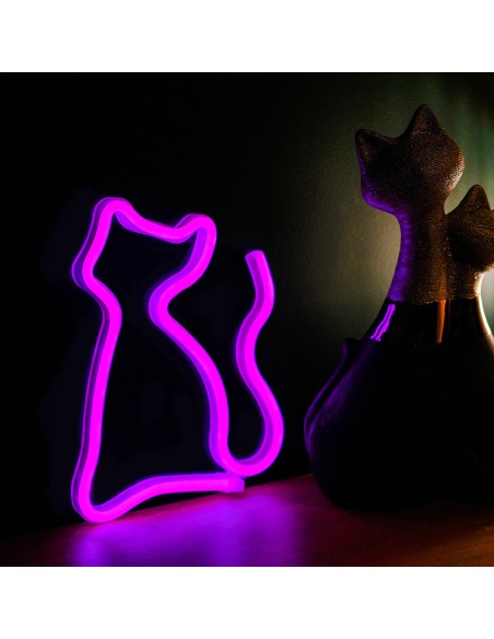 Lampara forever neon led cat pink