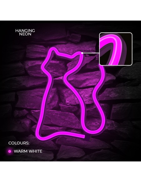 Lampara forever neon led cat pink