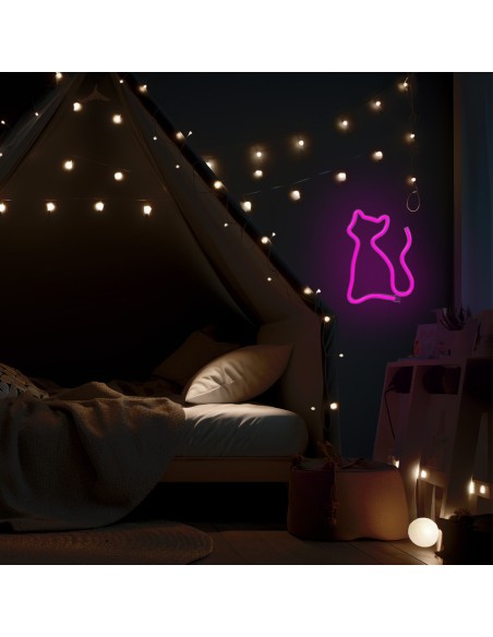 Lampara forever neon led cat pink