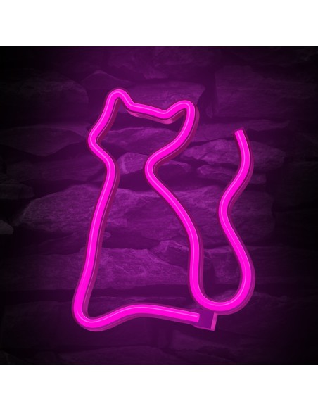 Lampara forever neon led cat pink