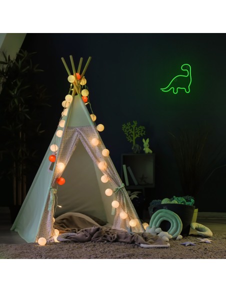 Lampara forever neon led dinosaur green