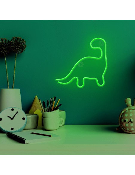 Lampara forever neon led dinosaur green