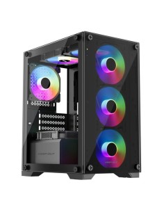 Caja ordenador gaming keep out xc - 201 glass matx argb cristal templado negro