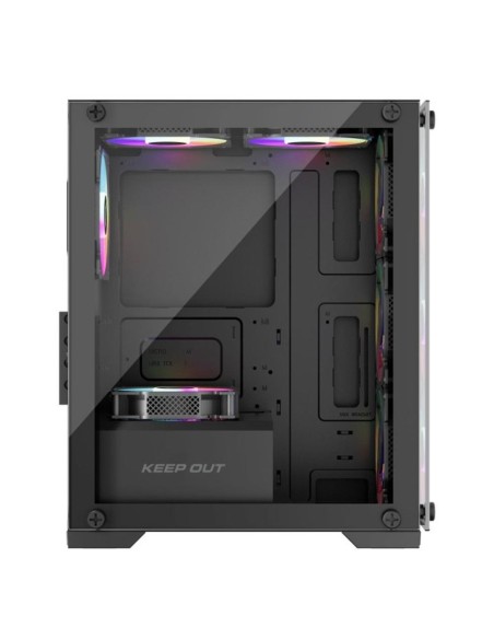 Caja ordenador gaming keep out xc - 201 glass matx argb cristal templado negro