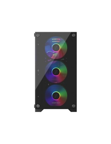 Caja ordenador gaming keep out xc - 201 glass matx argb cristal templado negro