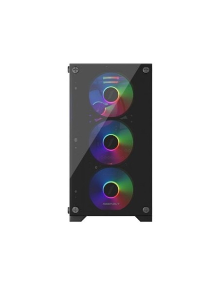 Caja ordenador gaming keep out xc - 201 glass matx argb cristal templado negro