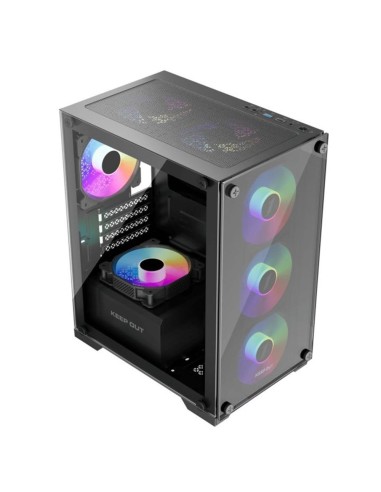 Caja ordenador gaming keep out xc - 201 glass matx argb cristal templado negro