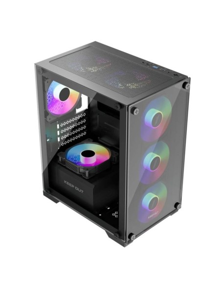 Caja ordenador gaming keep out xc - 201 glass matx argb cristal templado negro