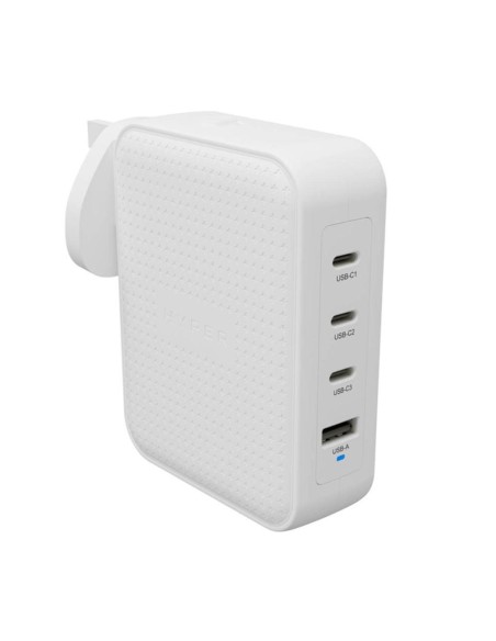 Cargador pared hyper hyperjuice 145w 1x usb tipo a 3x usb tipo c