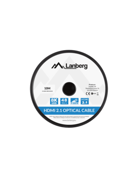 Cable hdmi aoc lanberg v2.1 m - m optico activo 8k 60hz 10m negro Cable hdmi aoc lanberg v2.1 m - m optico activo 8k 60hz 10m negro