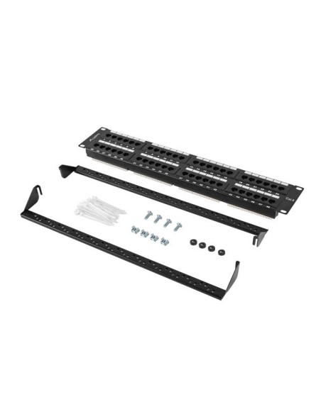 Patch panel lanberg 48 puertos 2u 19 pulgadas cat.6 negro Patch panel lanberg 48 puertos 2u 19 pulgadas cat.6 negro