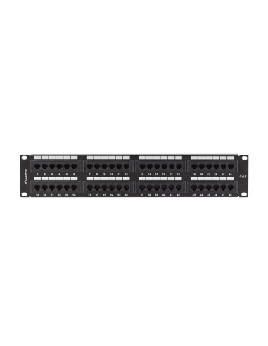 Patch panel lanberg 48 puertos 2u 19 pulgadas cat.6 negro