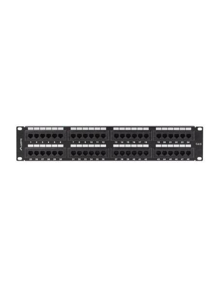 Patch panel lanberg 48 puertos 2u 19 pulgadas cat.6 negro Patch panel lanberg 48 puertos 2u 19 pulgadas cat.6 negro
