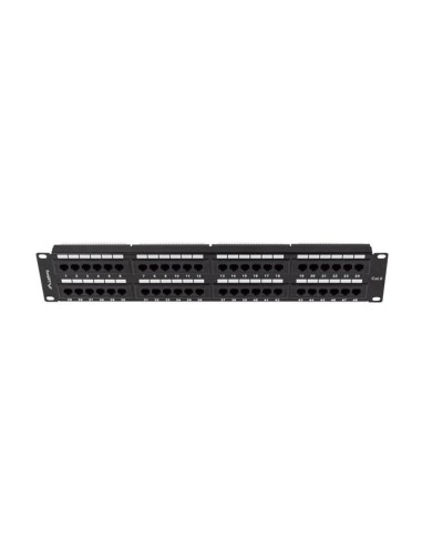 Patch panel lanberg 48 puertos 2u 19 pulgadas cat.6 negro