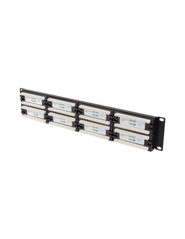 Patch panel lanberg 48 puertos 2u 19 pulgadas cat.6 negro