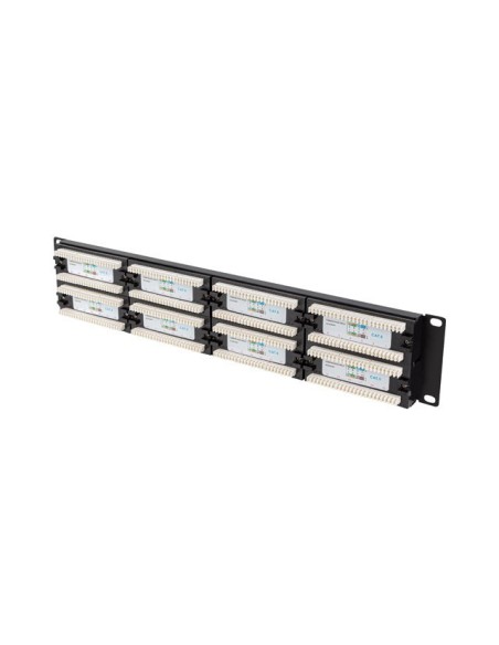 Patch panel lanberg 48 puertos 2u 19 pulgadas cat.6 negro Patch panel lanberg 48 puertos 2u 19 pulgadas cat.6 negro