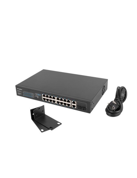 Switch lanberg 18 puertos 100mb 16xpoe+ - 2x gbit ether 250w rack 19 pulgadas Switch lanberg 18 puertos 100mb 16xpoe+ - 2x gbit ether 250w rack 19 pulgadas