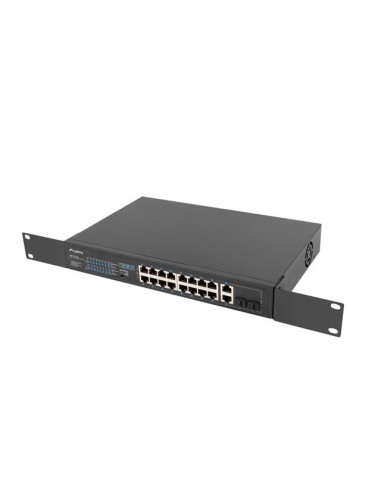 Switch lanberg 18 puertos 100mb 16xpoe+ - 2x gbit ether 250w rack 19 pulgadas