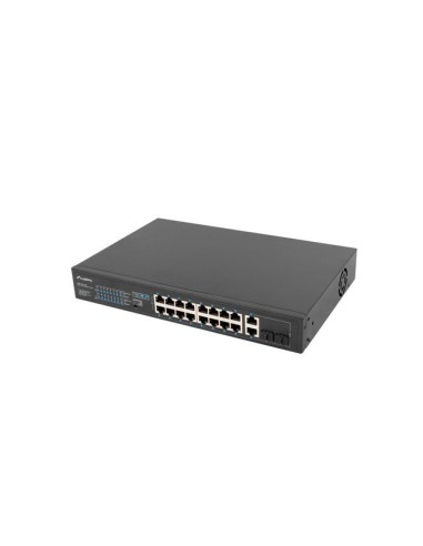 Switch lanberg 18 puertos 100mb 16xpoe+ - 2x gbit ether 250w rack 19 pulgadas