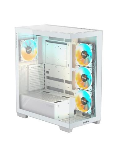 Caja ordenador gaming gigabyte c500 atx cristal templado blanca