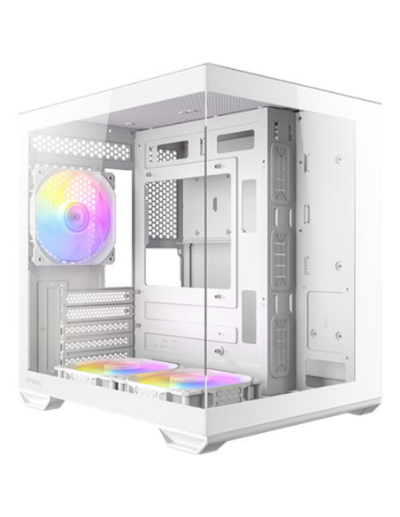 Caja ordenador gaming antec cx60m matx argb cristal templado blanco