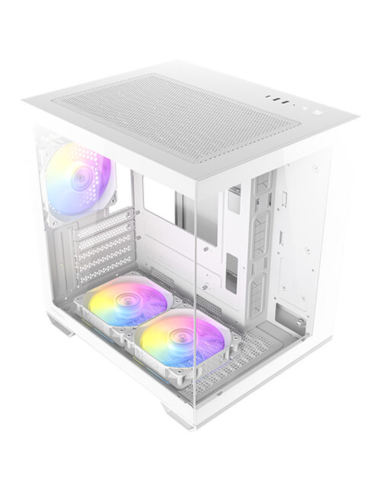 Caja ordenador gaming antec cx60m matx argb cristal templado blanco