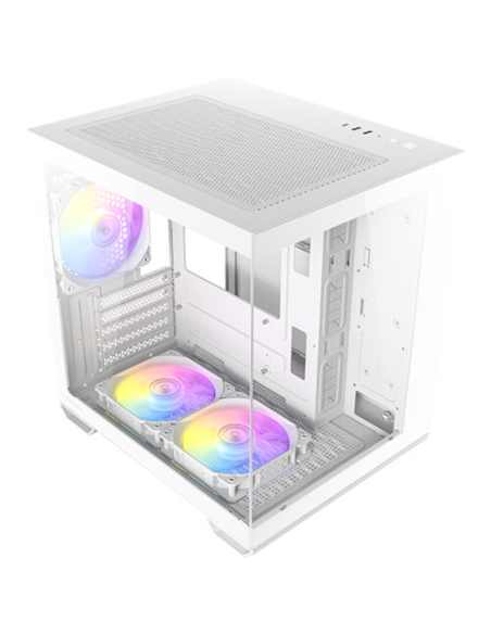 Caja ordenador gaming antec cx60m matx argb cristal templado blanco