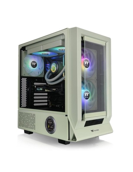 Caja ordenador gaming thermaltake ceres 350 mx atx argb cristal templado verde