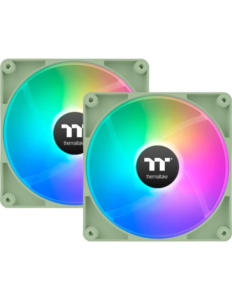 Ventilador caja inverso thermaltake ct120 argb 2x 120mm verde matcha