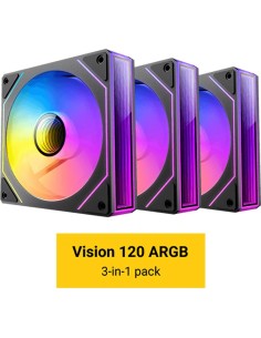 Ventilador caja antec vision 120 argb 3x 120mm negro