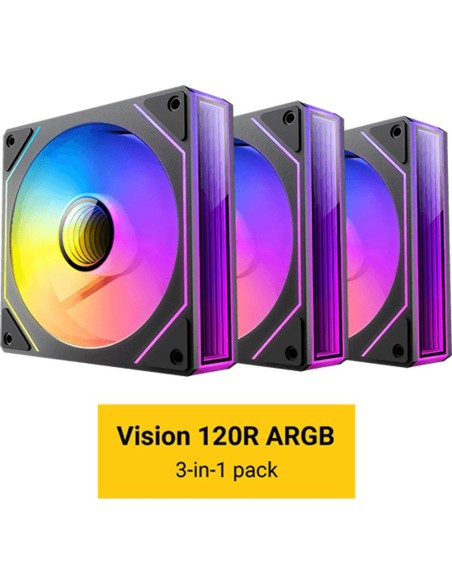 Ventilador caja antec vision 120r argb 3x 120mm negro