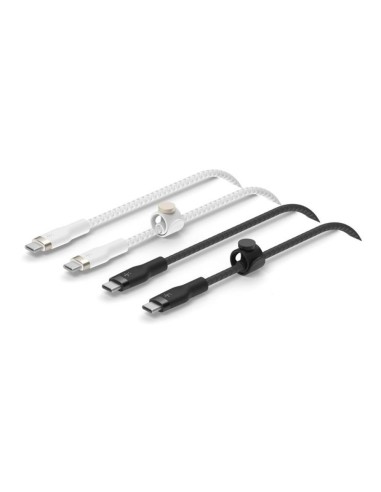 Cable usb tipo c belkin 1m - macho - macho - pack 2 blanco - negro