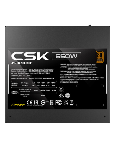 Fuente alimentacion antec csk650dc ec gaming atx 650w negro