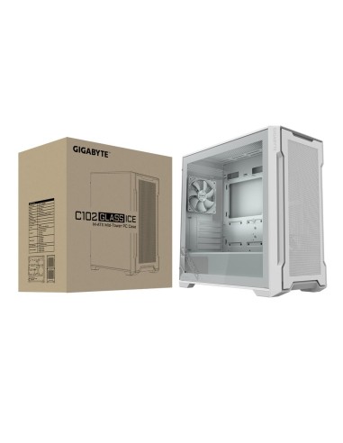 Caja ordenador gaming gigabyte c102 glass matx cristal templado blanca