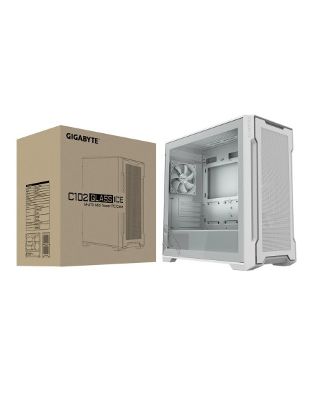 Caja ordenador gaming gigabyte c102 glass matx cristal templado blanca Caja ordenador gaming gigabyte c102 glass matx cristal templado blanca