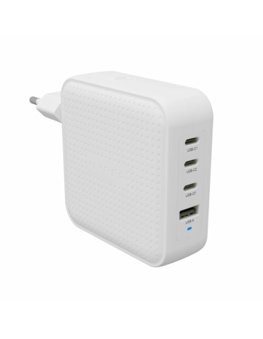 Cargador de pared hyper travel charger 100w 3x usb tipo c 1x usb tipo a blanco
